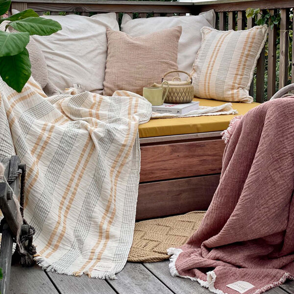 Thyme pl&auml;d, rusty red, ELVANG