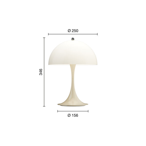 Panthella 250 Portable Table Lamp, opal beige, Louis Poulsen