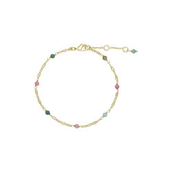 Lina bracelet, gold plated/tourmaline mix, Pure by Nat