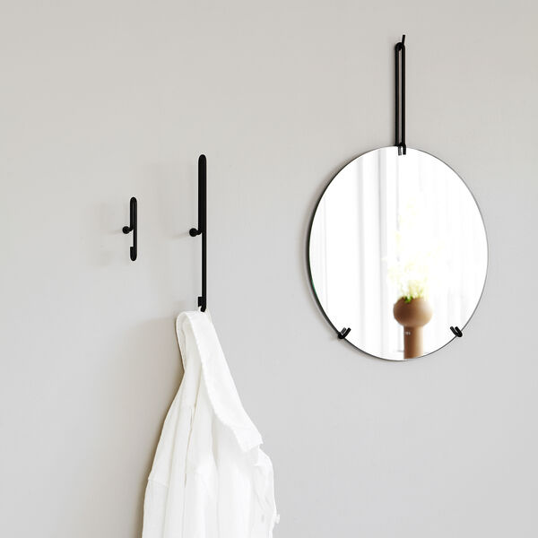 Wall Mirror, black, MOEBE
