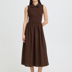 IHMONNA Polo Dress, chicory coffee, ICHI