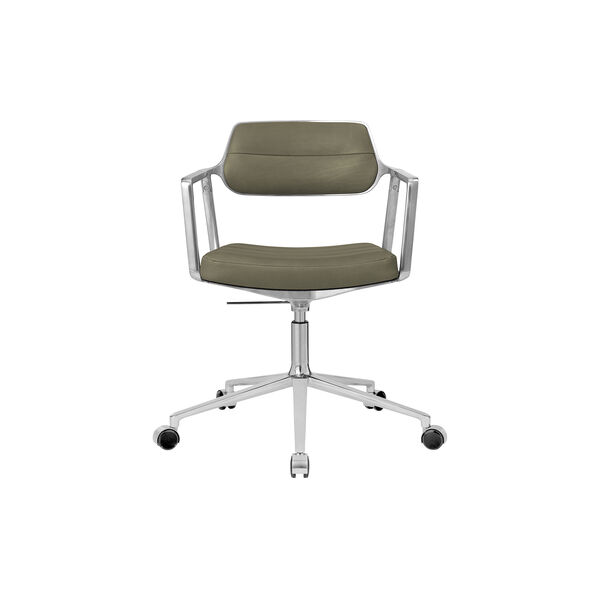 VIPP453 Swivel+ Chair with Castors, bosco green/polished aluminium, Vipp