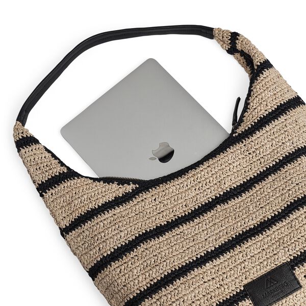 SoleaMBG Bag, Raffia, natural/black mix w/black, Markberg