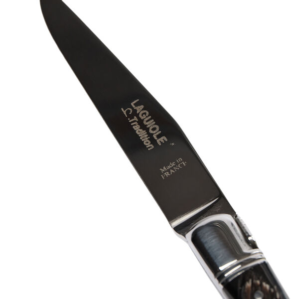 Stekkniv, svart horn med struktur Stekkniv, svart horn med struktur, Laguiole Tradition