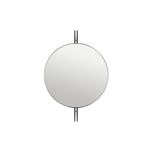 IOI Wall Mirror, black semi matt/brass sphere, GUBI