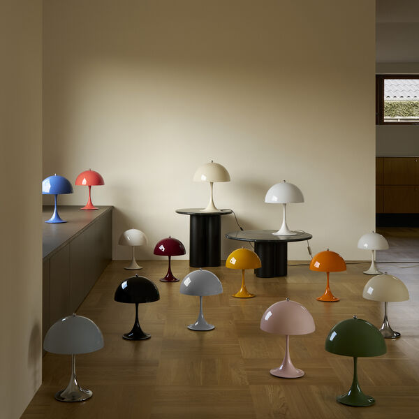 Panthella 250 Portable Table Lamp, opaque burgundy, Louis Poulsen