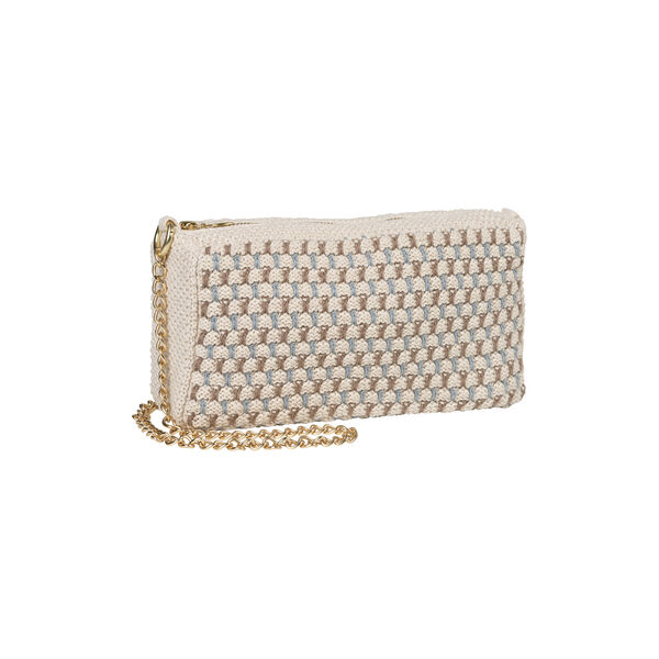 Stickad Clutch Kedja Multi, beige-blue-brown, By LOHN