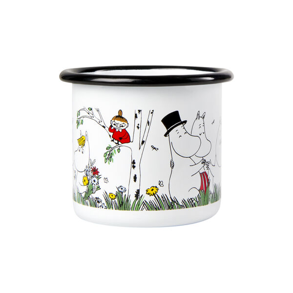 Happy Family Enamel Mug, white, Muurla