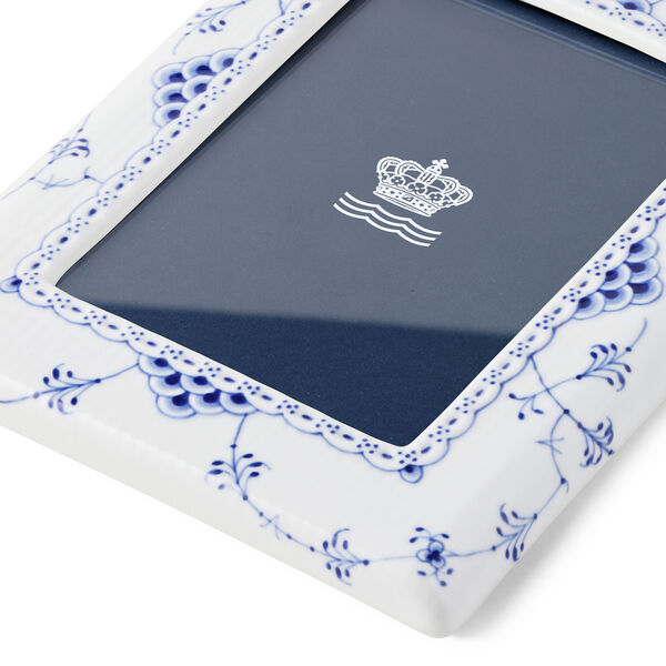 Blue Fluted Half Lace Photo Frame, Royal Copenhagen