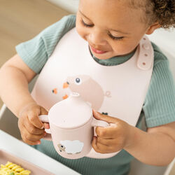 Tiny Farm Silicone Spout Cup 2-handle, powder, Done by Deer