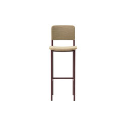 Plan Barstool Fully Upholstered, bordeaux/Steelcut Quartet 554, Fredericia Furniture