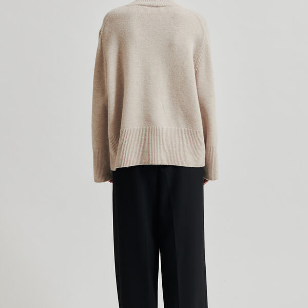 Alpha Knit T-Neck, pumice stone, Second Female