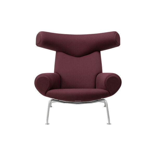 Wegner Ox Chair | Indian Red | F&aring;t&ouml;lj + Ottoman, Fredericia Furniture