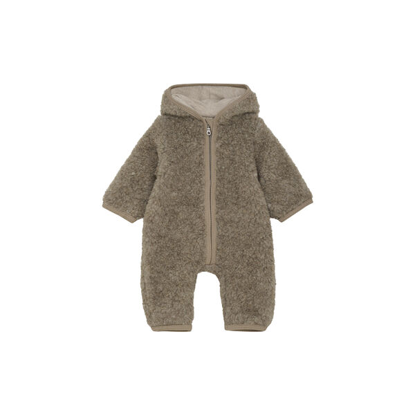 Pram Suit Wool Teddy with Lining, camel melange, HUTTEliHUT