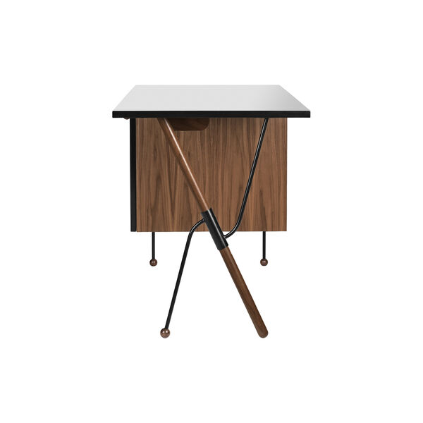 62 Desk, walnut/black 62 Desk, walnut/black, GUBI