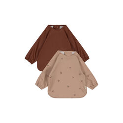 2-pack långärmad haklapp, cherry, Konges Sløjd