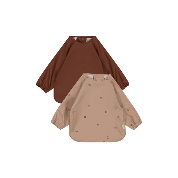 2-pack långärmad haklapp, cherry 2-pack långärmad haklapp, cherry, Konges Sløjd