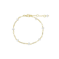 Lina bracelet, gold plated/white pearls, Pure by Nat