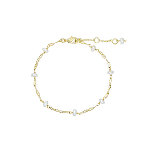 Lina bracelet, gold plated/white pearls, Pure by Nat