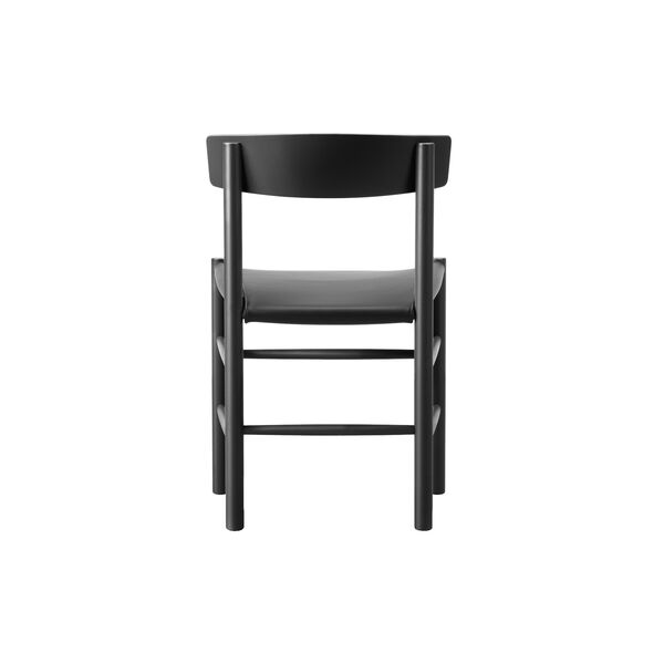 J39 Mogensen Chair with Seat Upholstery, black lacquered beech/Omni 301 black, Fredericia Furniture