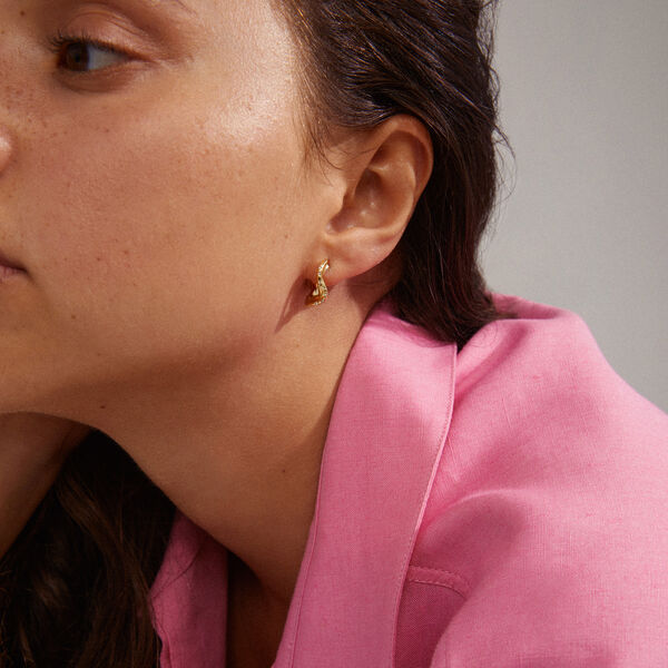 EVRA &aring;tervunna kristallhoops, guld, Pilgrim