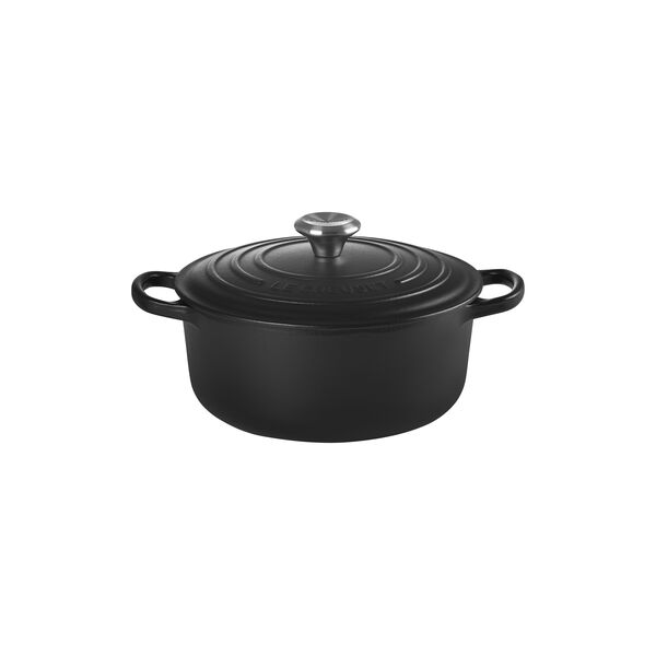 Signature gjutj&auml;rn rund gryta &Oslash; 20 cm, matte black, Le Creuset