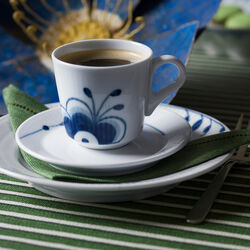 Blue Fluted Mega kopp och fat, 9 cl, Royal Copenhagen