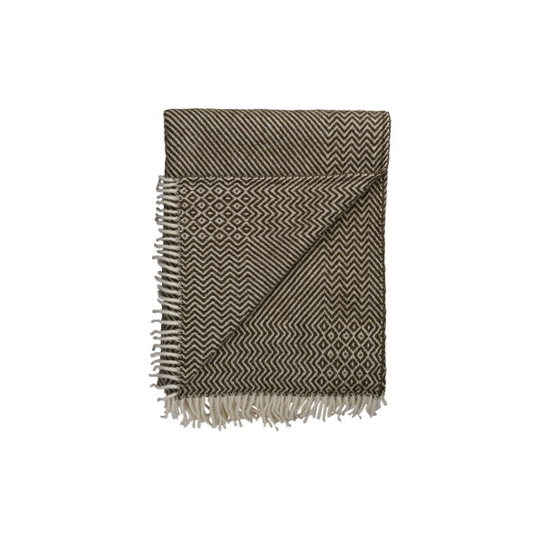 KATTEFOT Throw, moss green, R&oslash;ros Tweed