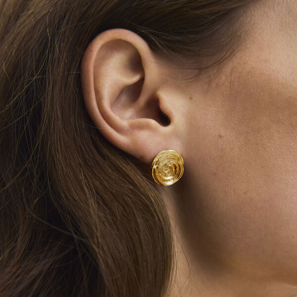 Rose Earsticks Large, gold plated, Pernille Corydon Jewellery