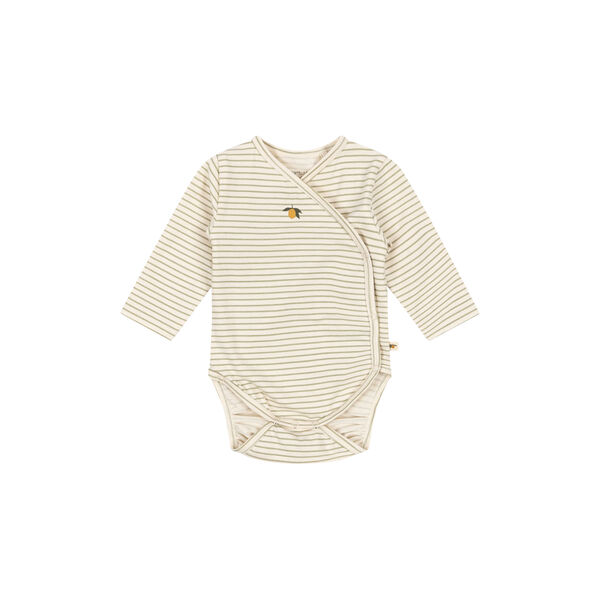 Basic LS Newborn Body, tea stripe, Konges Sløjd