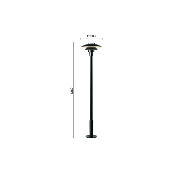 PH 3-2½ Bollard, black, Louis Poulsen