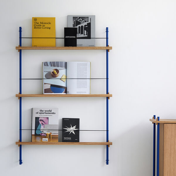 Magazine Shelving Medium, oak/deep blue, MOEBE