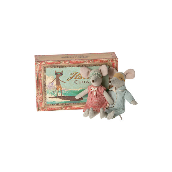 Mamma & Pappa Mus i cigarrlåda, Maileg