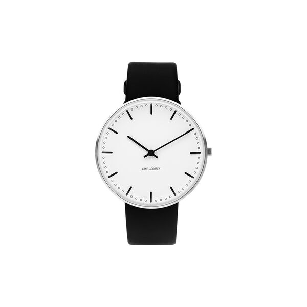 City Hall armbandsur, white/steel/black, Arne Jacobsen Watches