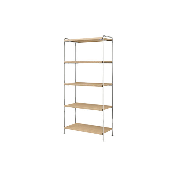 Alima NDS6 | Chrome/Oak | Shelving System, &Tradition