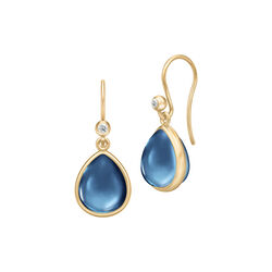 Paloma Earrings, gold/sapphire blue, Julie Sandlau