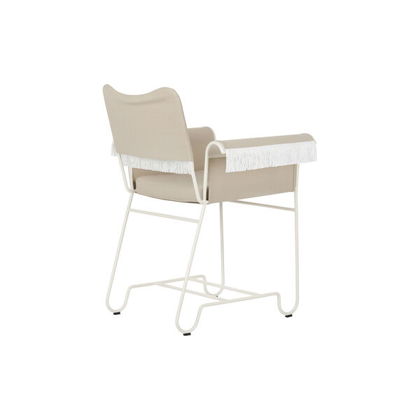 Tropique Dining Chair with Fringes, beige/classic white, GUBI