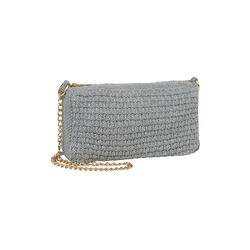 Stickad Clutch Kedja Petra, med grey melange, By LOHN