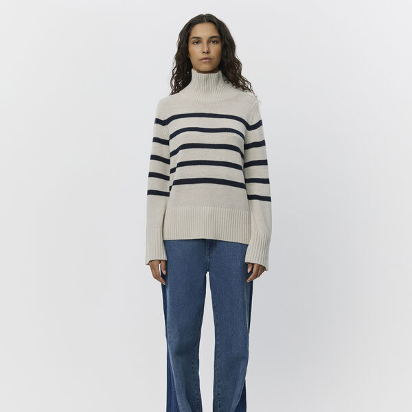 MargaretSW Sweater, grey striped, Sofie Schnoor