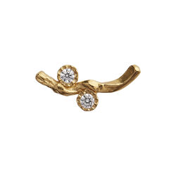 Flow Earring with Two Stones Single, gold Flow Earring with Two Stones Single, gold, Stine A Jewelry