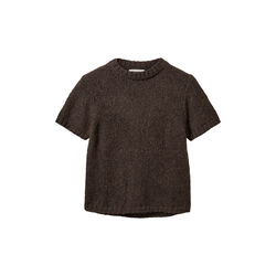 SAGASW SHORT SLEEVE KNIT SWEATER, dark brown, Sofie Schnoor