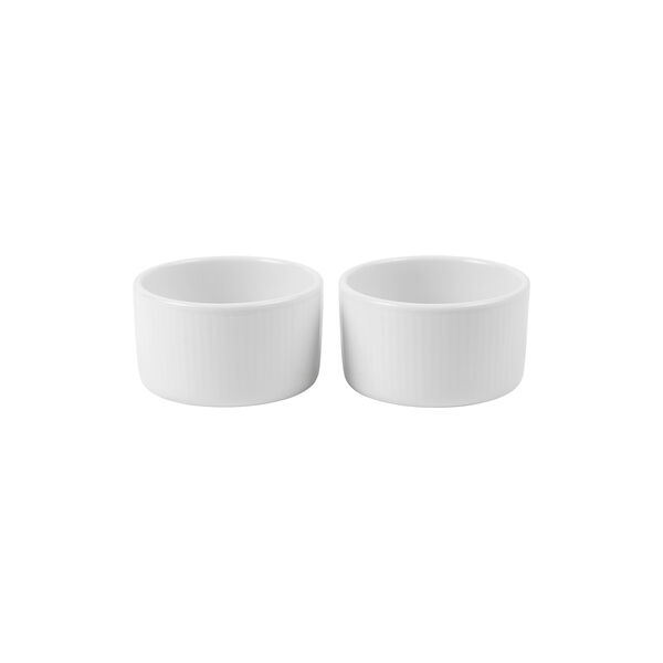 White Fluted Souffl&eacute; Bowls 2 pcs, Royal Copenhagen