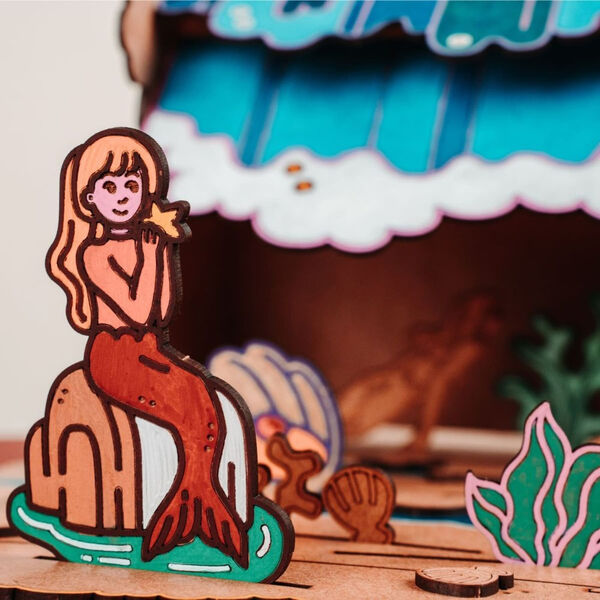 The Little Mermaid Wooden Toy | Seashell Shore, Crateit