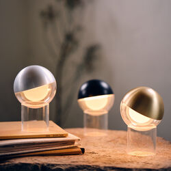 Pila Portable Table Lamp, brushed aluminium, FRANDSEN