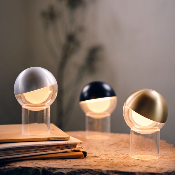 Pila Portable Table Lamp, brushed aluminium, FRANDSEN