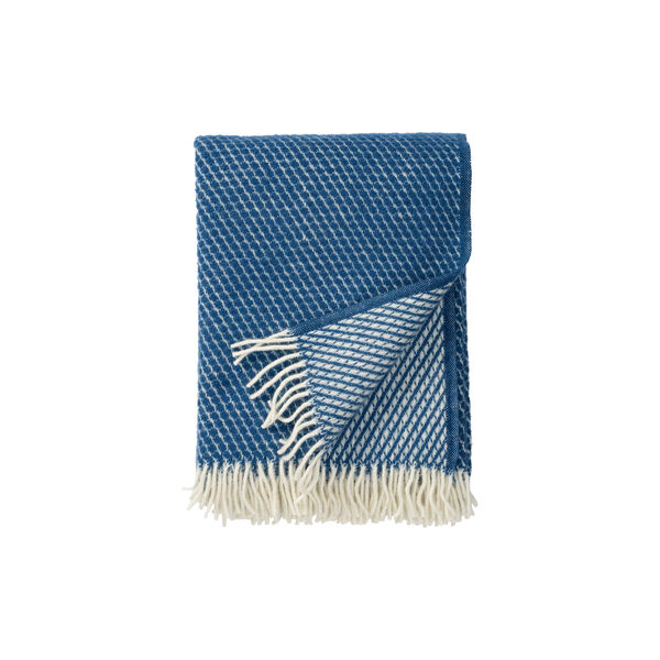 Velvet ullpl&auml;d, petrol, Klippan Yllefabrik