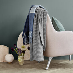 Manhattan pl&auml;d, steel blue/dusty ocean, ELVANG