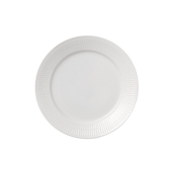 White Fluted Plate Ø 25 cm, Royal Copenhagen