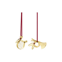 2026 Christmas ornament set Harpe/Horn, gold, Georg Jensen