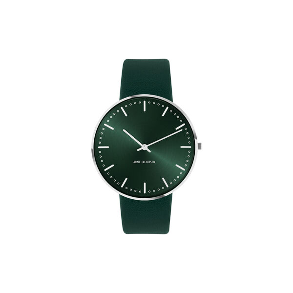 City Hall armbandsur, green/steel/green, Arne Jacobsen Watches